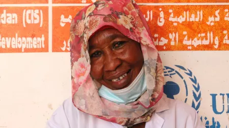 Sudan_Healthworker with floral hijab