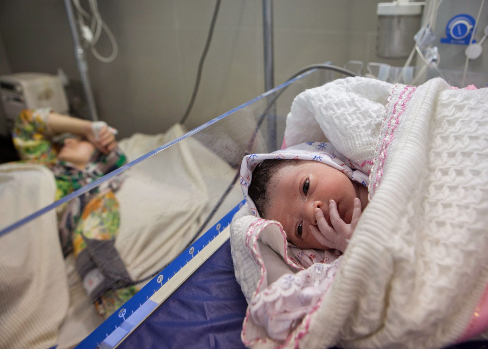 Baby Nisreen was delivered in hospital in Gaza city during the eighth day of the current conflict. Photo: Baskerville/CARE 