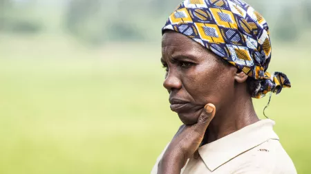 Woman looking concerned in Burundi