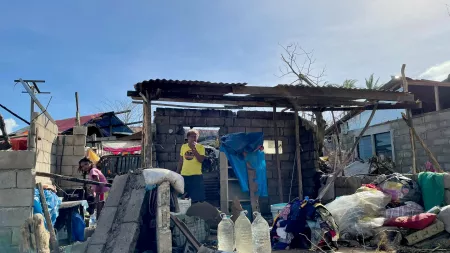 House destroyed by typhoon Odette in the Philippines 