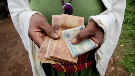 Woman with money in her hands