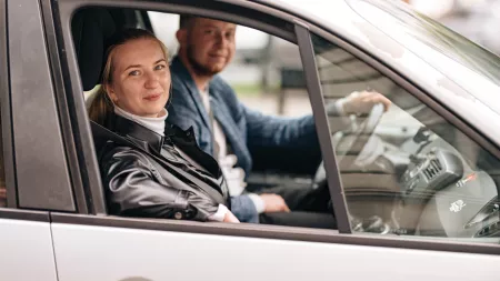 Maria, 31, and Bohdan, 25, are volunteer drivers for a local student organization in Ukraine. 