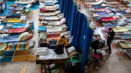 Ukraine_Shelter with many beds