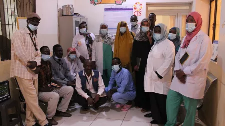 Sudan_Healthcare workers posing for picture in office