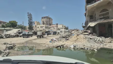 The destruction of sanitation and water infrastructure across the Gaza Strip has resulted in a public health crisis as sewage pipes leak contaminated water into the streets in residential neighborhoods and near agricultural lands.  