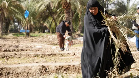 Khadija, a women farmer from Dhi Qar Governorate