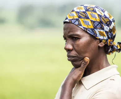 Woman looking concerned in Burundi