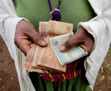 Woman with money in her hands