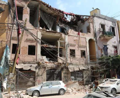 Destroyed building in Lebanon
