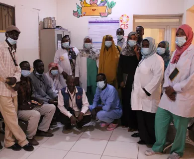 Sudan_Healthcare workers posing for picture in office