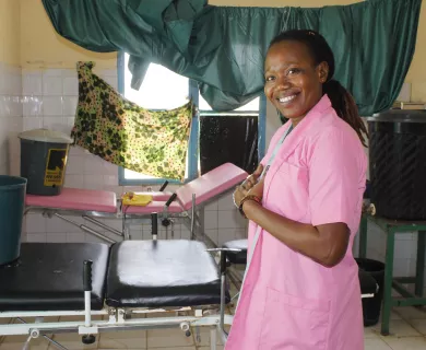 Neloumta, a midwife in Chad, gets ready for work at a health center near the border of Sudan.